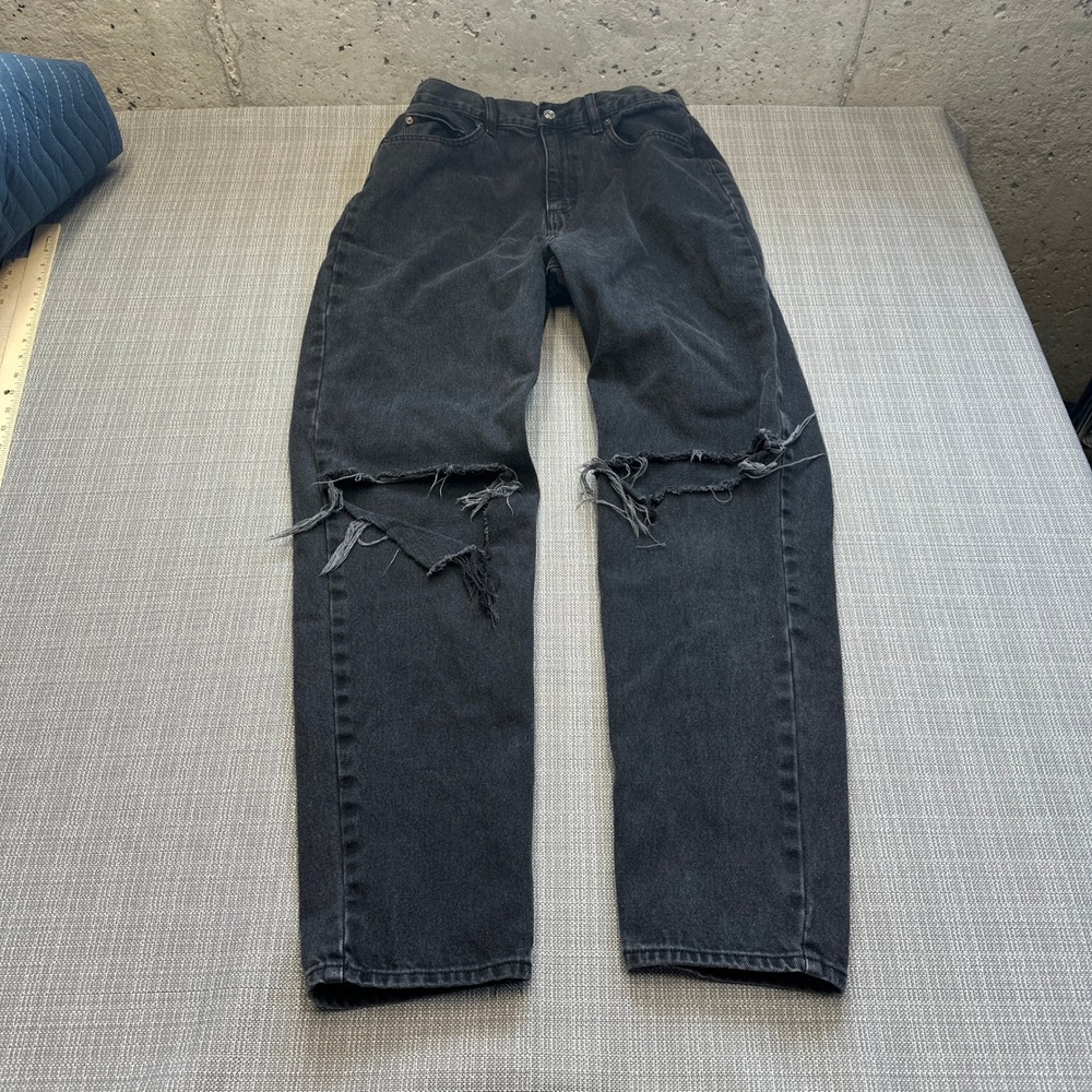 ASOS Black Distressed Jeans‎ 30x32 Skater Ripped Knee Straight Leg Grunge